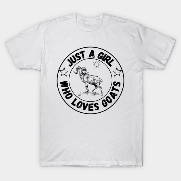 Just A Girl Who Loves Goats, Cute Colorful Goat T-Shirt by JustBeSatisfied